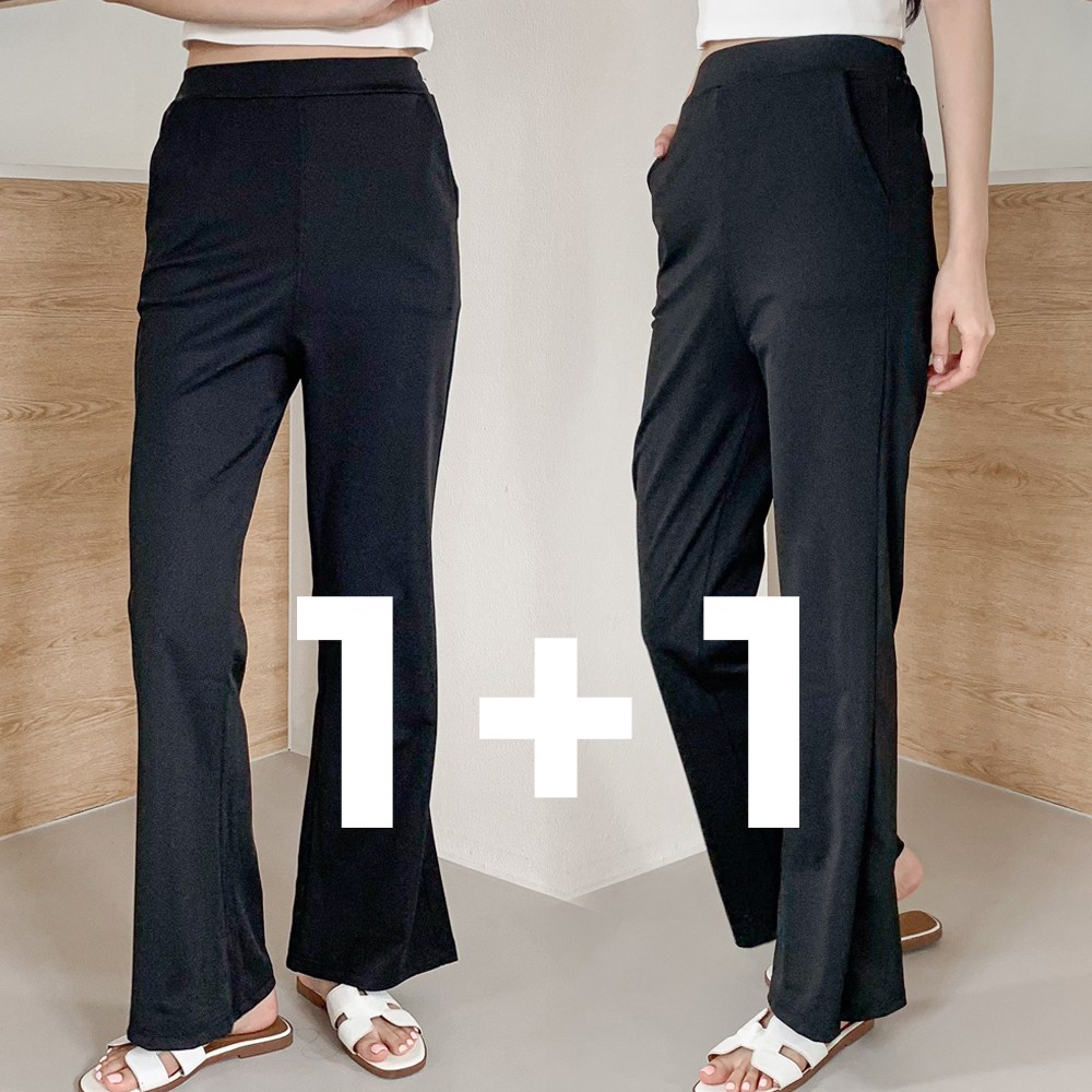 핏노블 2P 여성 여름 냉감바지 롱 부츠컷 밴딩 쿨 팬츠 1+1 15,900원