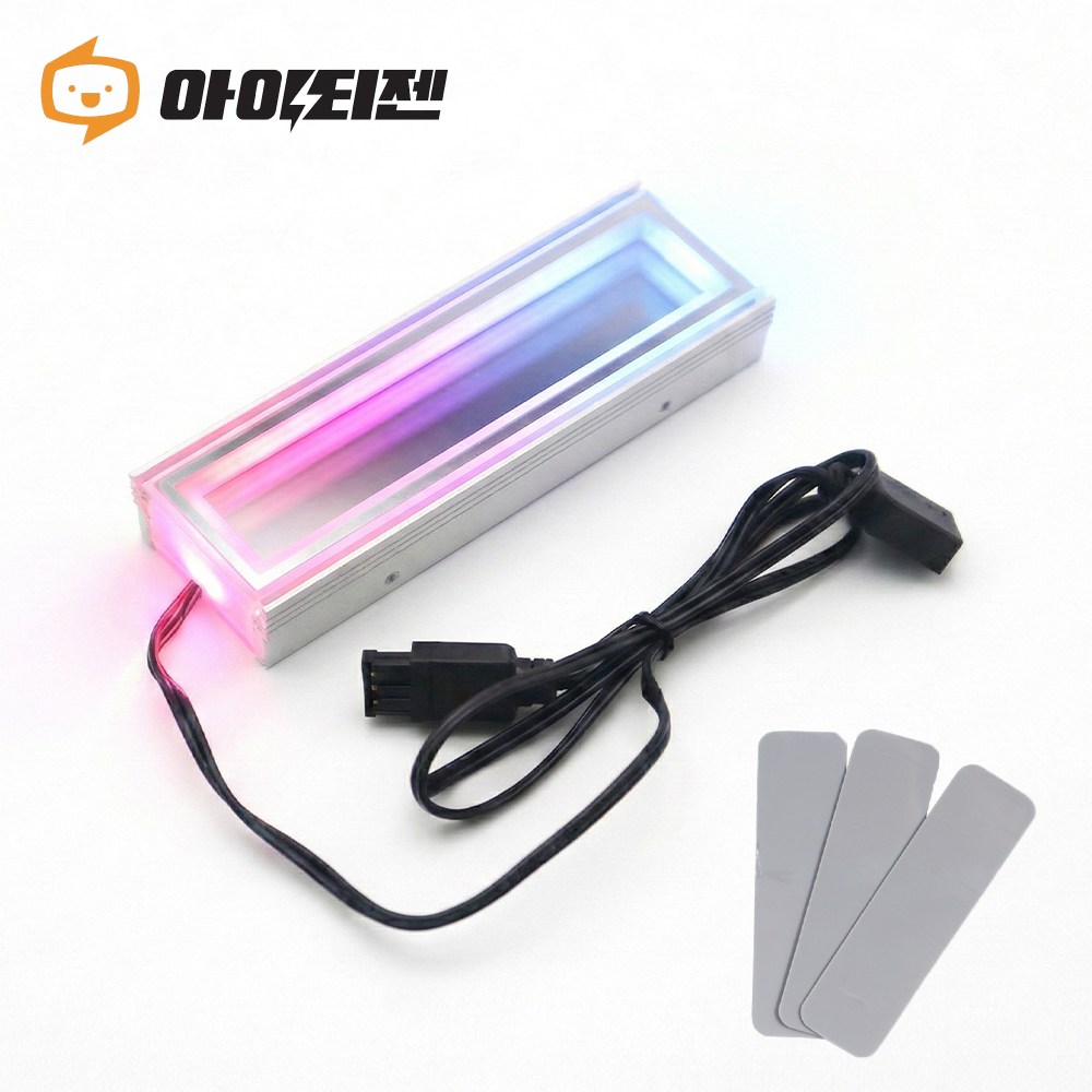 M.2 SSD 방열판 NVME 히트싱크 히트파이프 미러LED P204MA ARGB, 실버, 현재가 10,900원