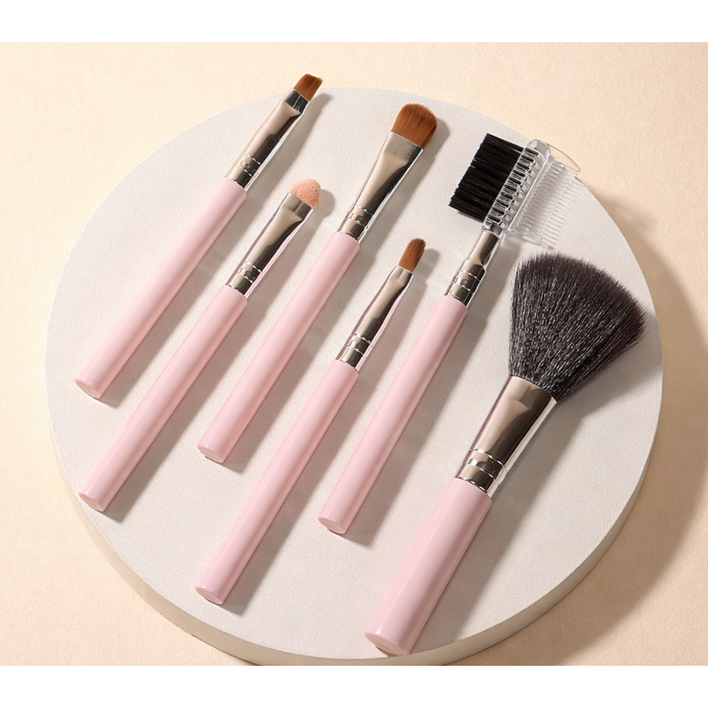 온일상 휴대용 메이크업 브로쉬 6종, 1세트, 핑크 12,500원