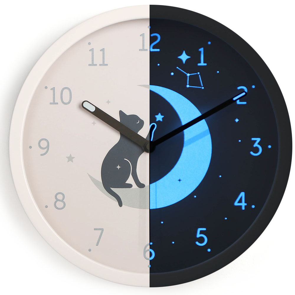 8무드 히든 글로우 고양이 무소음 벽시계 30cm (블랙나이트 야광) / 반전 인테리어 벽걸이시계 27,900원