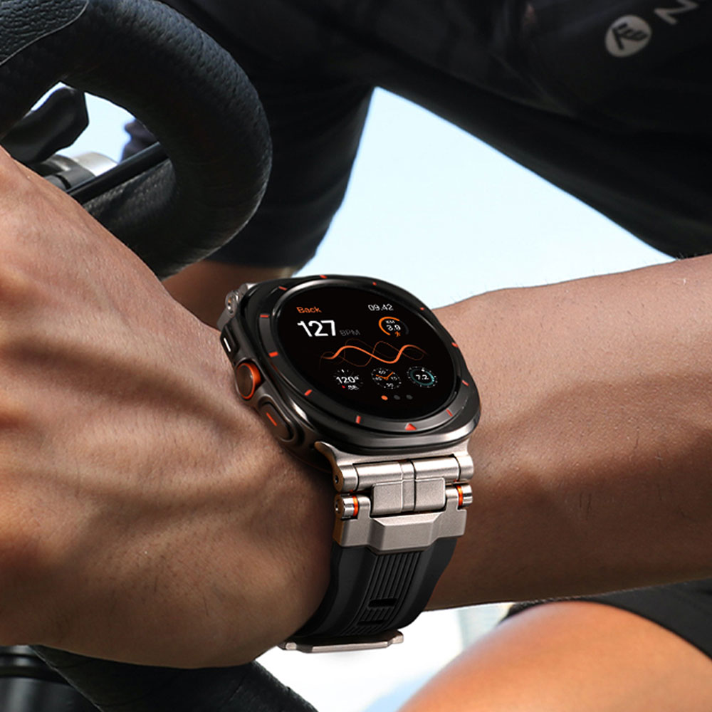 밴들레틱 갤럭시워치울트라 프리미엄 FKM R-Steel 스트랩 밴드 시계줄, 1개, 블랙 42,000원