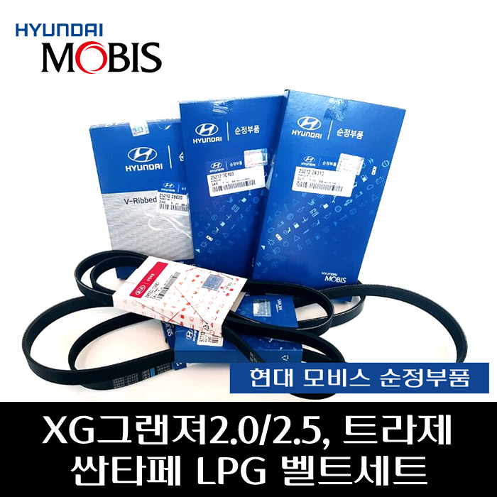 XG그랜져 2.0/2.5/트라제/싼타페LPG 벨트세트 2431237400 2445037120 2481037120 2441037100 2510037202 2512437110 293,810원