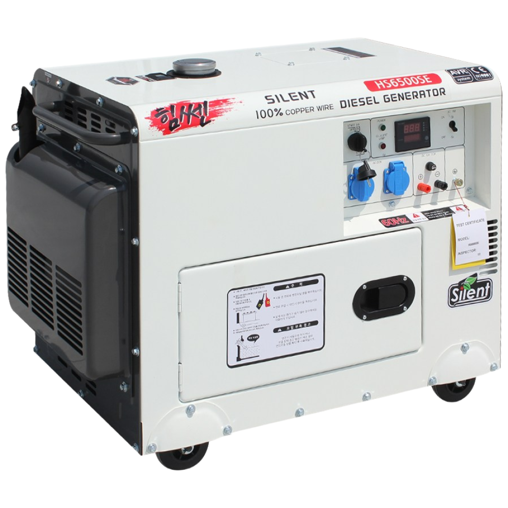 힘쎈 저소음 비상용 산업용 농업용 경유 디젤 발전기 HS6500SE / 5.5KW 2,000,000원