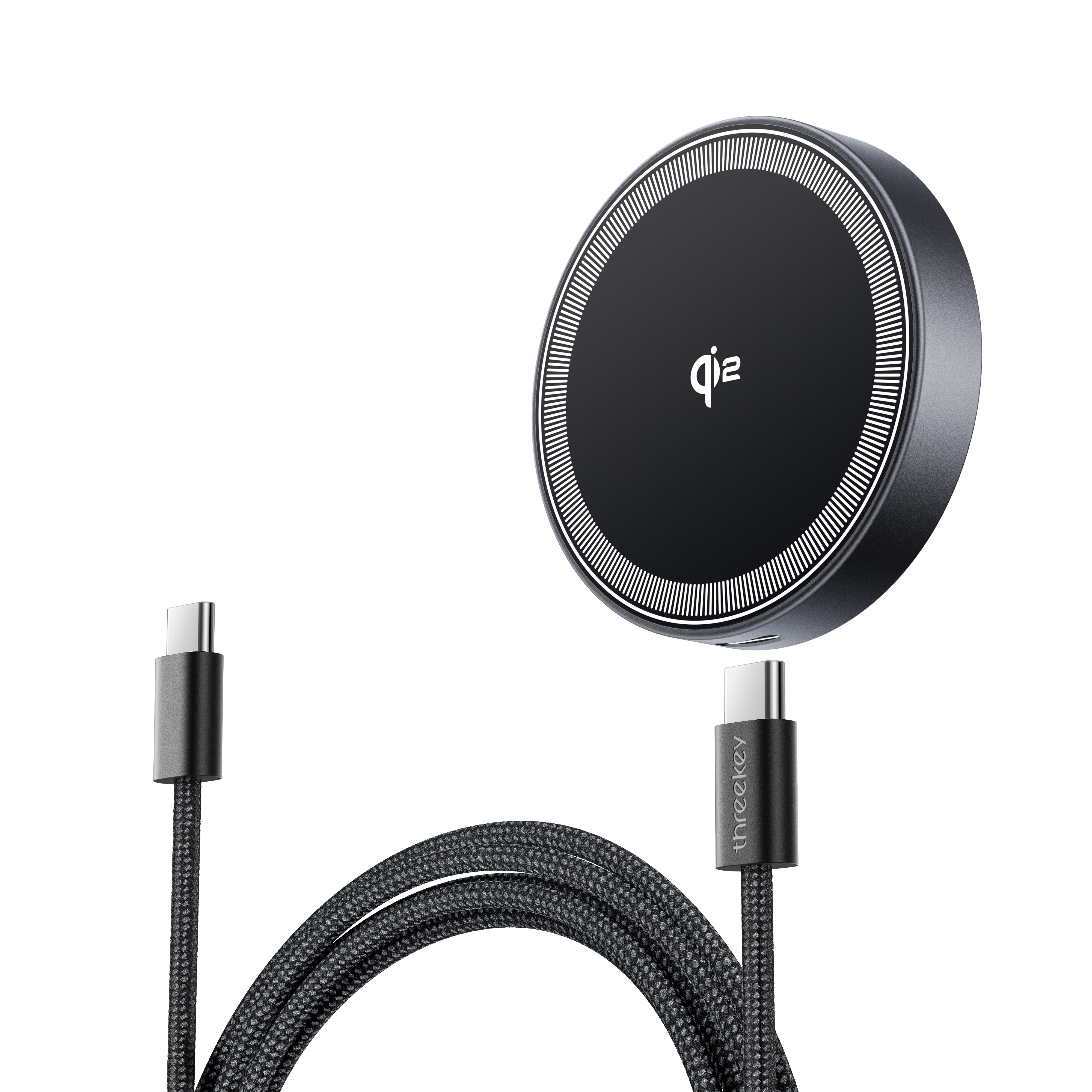 THREEKEY 맥세이프 무선 충전기 15W 초고속 충전기  호환 Qi2 마그네틱 무선충전기 휴대용 차량용충전기 슬림 디자인 29,900원