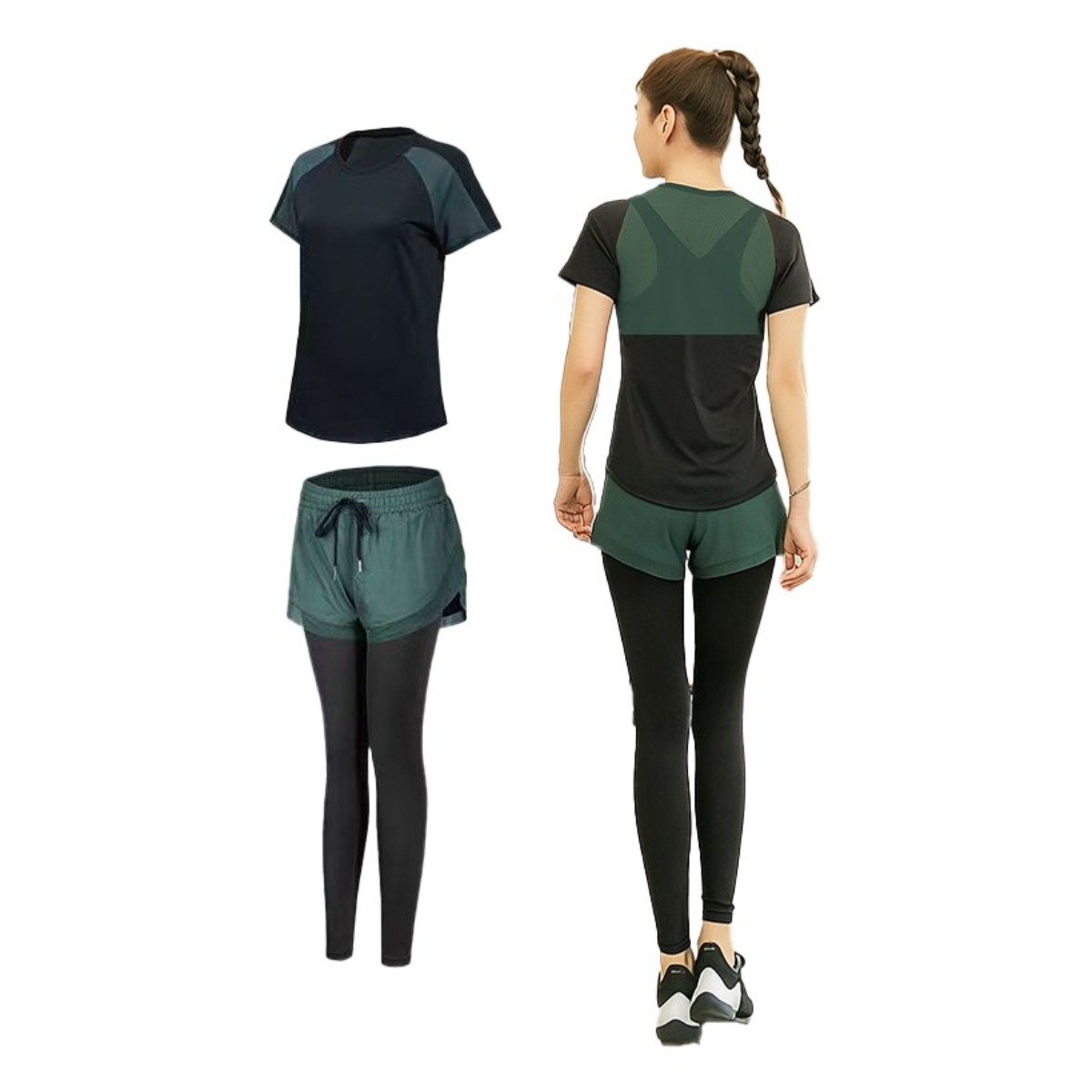 new신축성우수 요가복 필라테스복 레깅스와 상하세트 3COLOR 29,700원