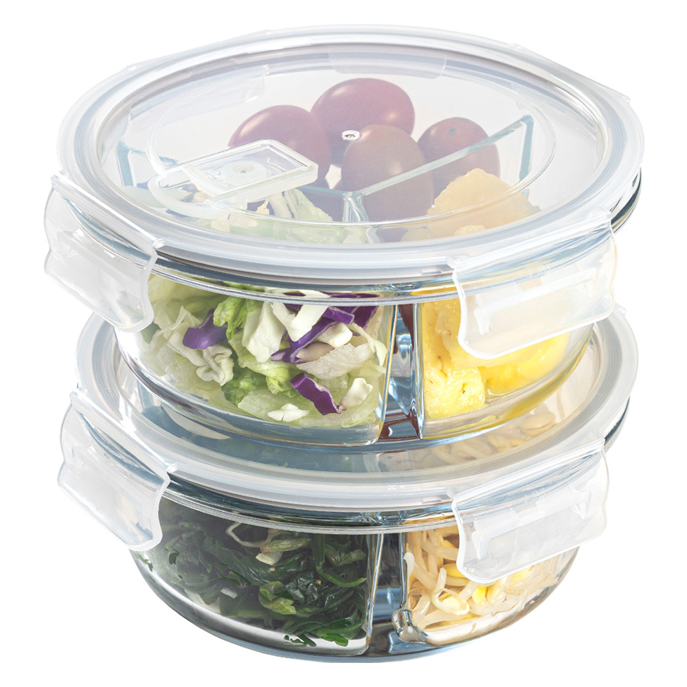 벨라쿠진 내열유리 3칸 반찬 나눔 밀폐용기 2p 12,250원