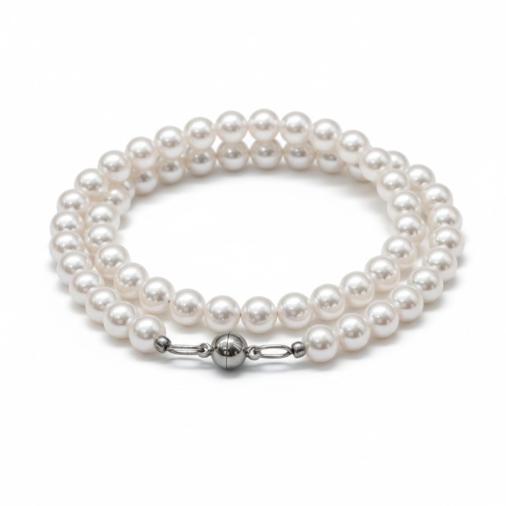 스와로브스키 진주목걸이 초커 롱 레이어드 8mm 원형진주 데일리 목걸이 강력 자석 버클 32,000원