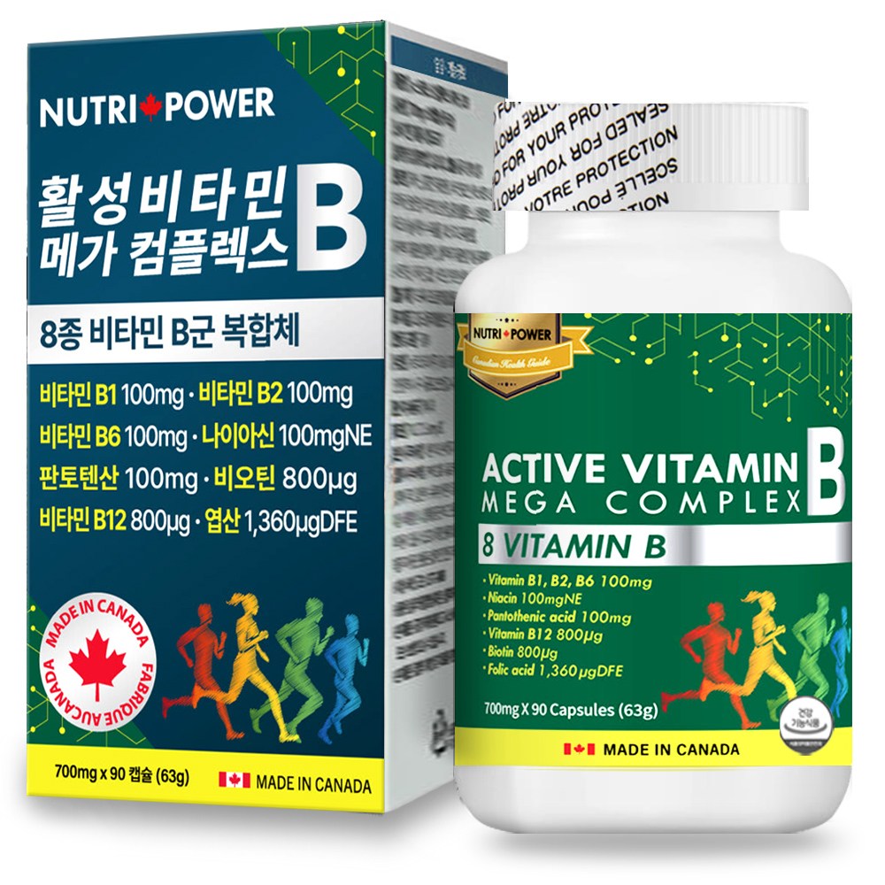 뉴트리파워 활성 비타민B 메가 컴플렉스, 1개, 90정 24,900원