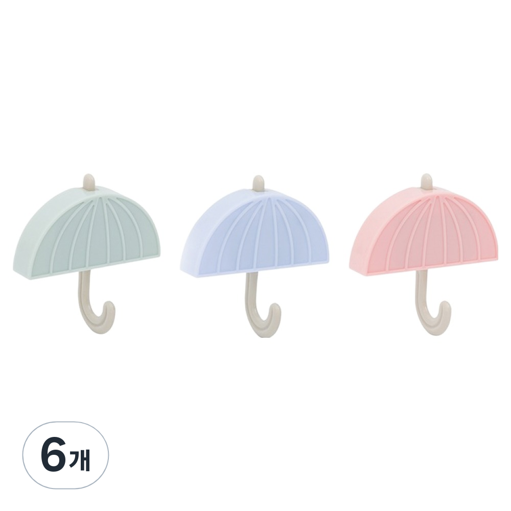 피어니스트 우산모양 부착형 무타공걸이, 혼합, 6개 15,400원