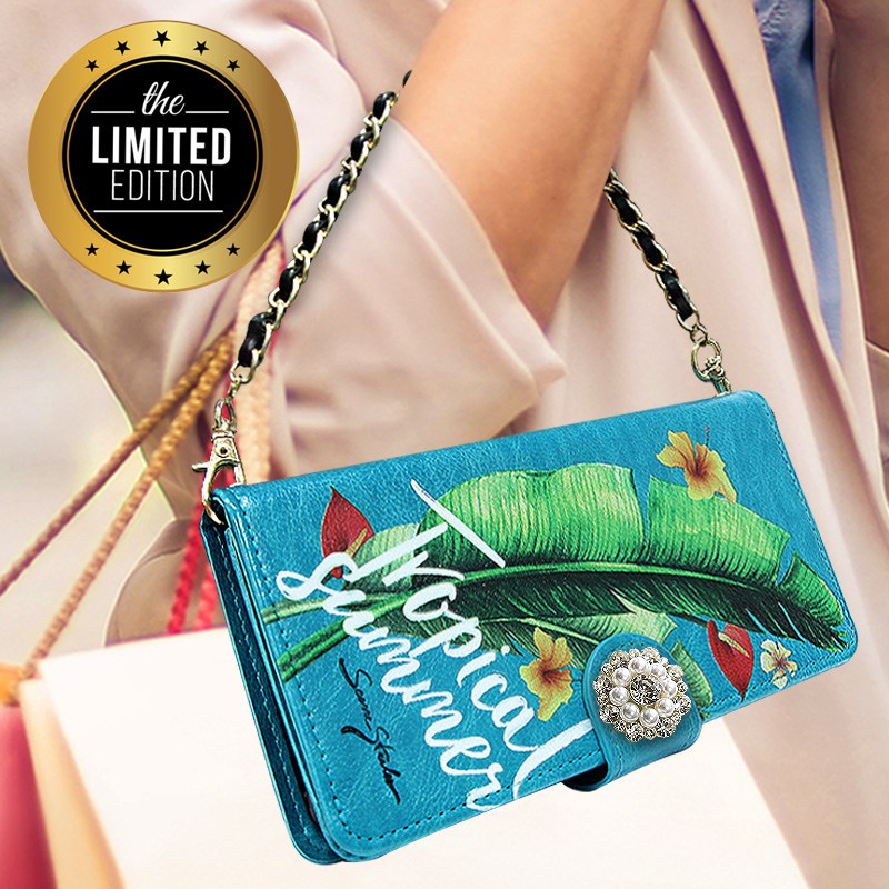 [한정판] 5만원권 지폐수납 카드분실방지처리 트로피컬DIA 장지갑형 케이스 손목체인스트랩포함 25,000원