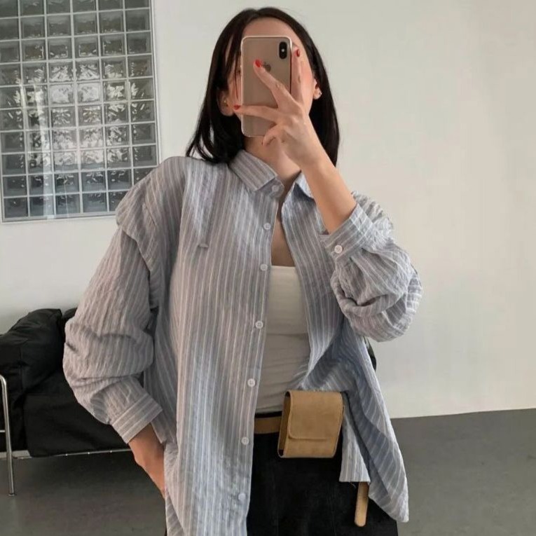 라라온 여성용 스트라이프 카라 루즈핏 줄무늬 셔츠 25TSP3605 26,900원