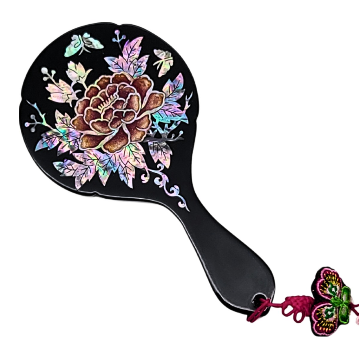 한국민예사 나전칠기 자개 한지 손거울 손잡이 거울 한국 전통 공예품 외국인 선물 기념품, 흑색 27,800원