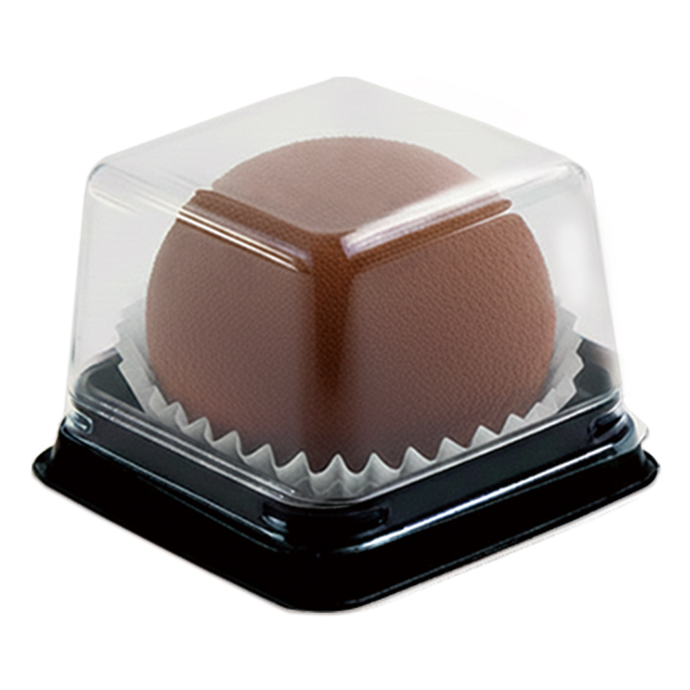 서흥이앤팩 화과자 떡 모찌 월병 두바이쿠키 케이스 포장 용기 (투명뚜껑+용기 세트), 50개, 사각 블랙 4,800원