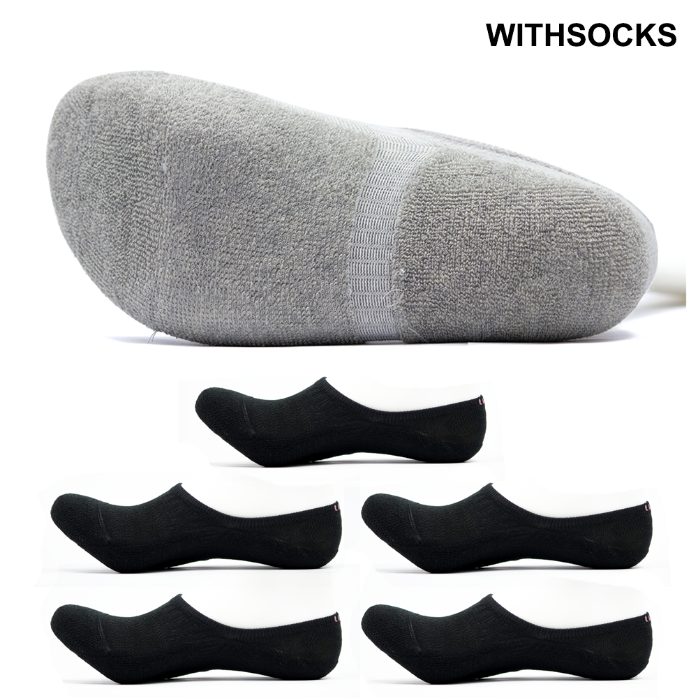 위드삭스 무봉제 심리스 두꺼운 페이크삭스 실리콘덧신 5켤레 여성 남성 빅사이즈 9,900원