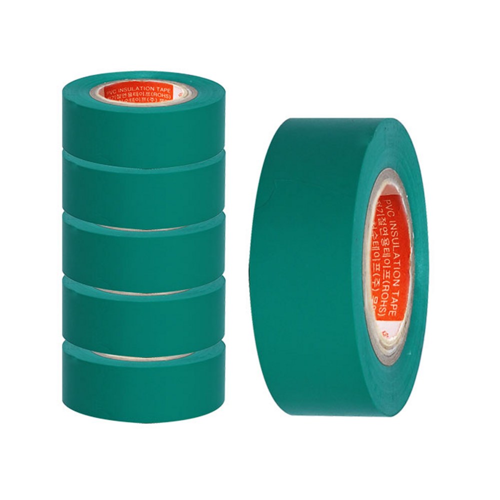 천수테이프 PVC 전기절연 테이프 1세트(그린) 13,200원