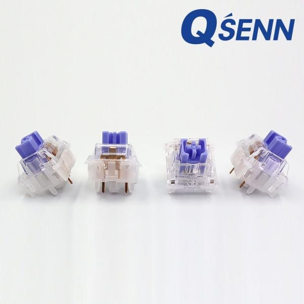 (QSENN) 기계식 축교환스위치, 큐센 하이무 저소음 딥블루 리니어 5핀 37G (110EA) 15,400원