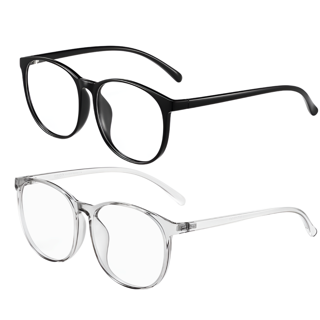 1+1 얼굴이 작아보이는 오버사이즈 뿔테 안경 블루라이트 차단 패션 안경테 9,900원