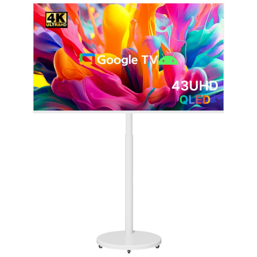 무빙큐빅스 스마트 43인치 4K UHD QLED 삼탠바이미 X1시리즈 화이트에디션 셋트 이동식 tv 거치대 스탠바이미 삼텐 중소바이미, 고객직접설치, 스탠드형, 삼탠바이미 X1시리즈, 109cm/43인치 449,000원