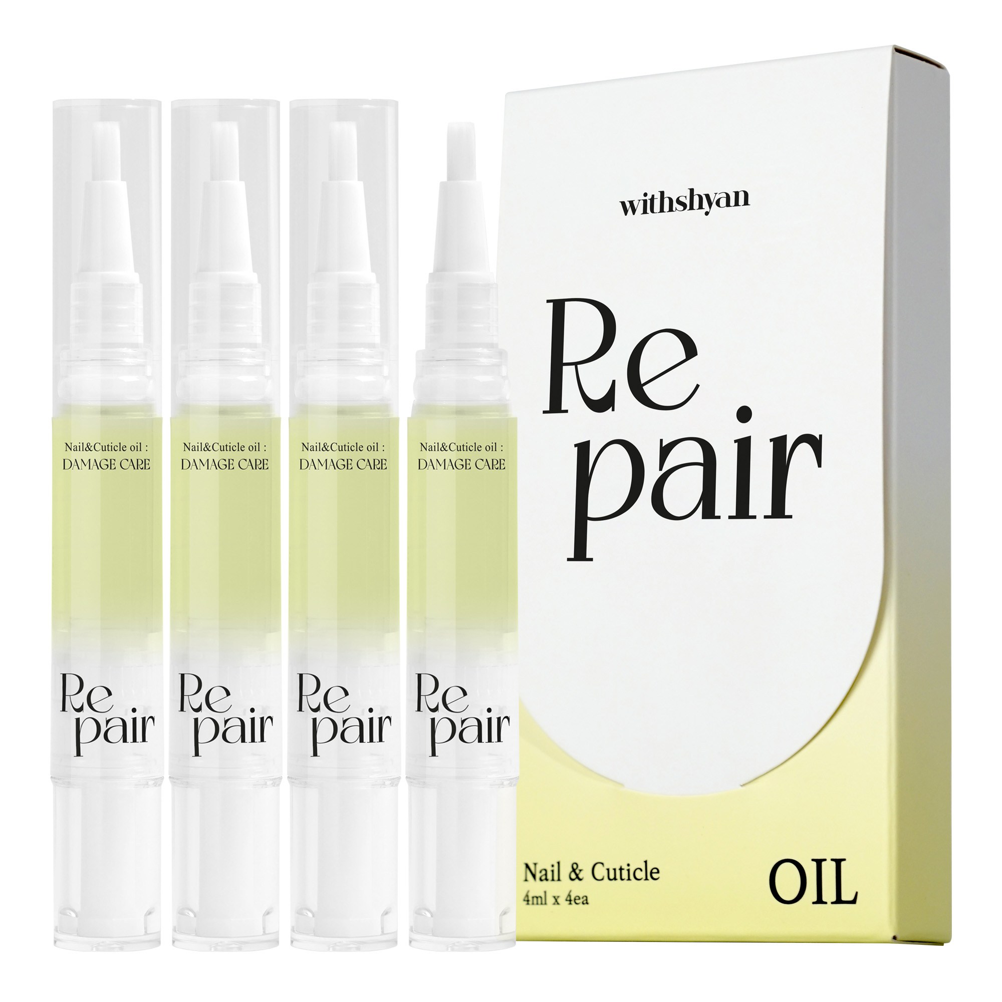 위드샨 큐티클 네일 오일펜 대용량, 1세트, 16ml, 리페어 데미지 4개 9,800원