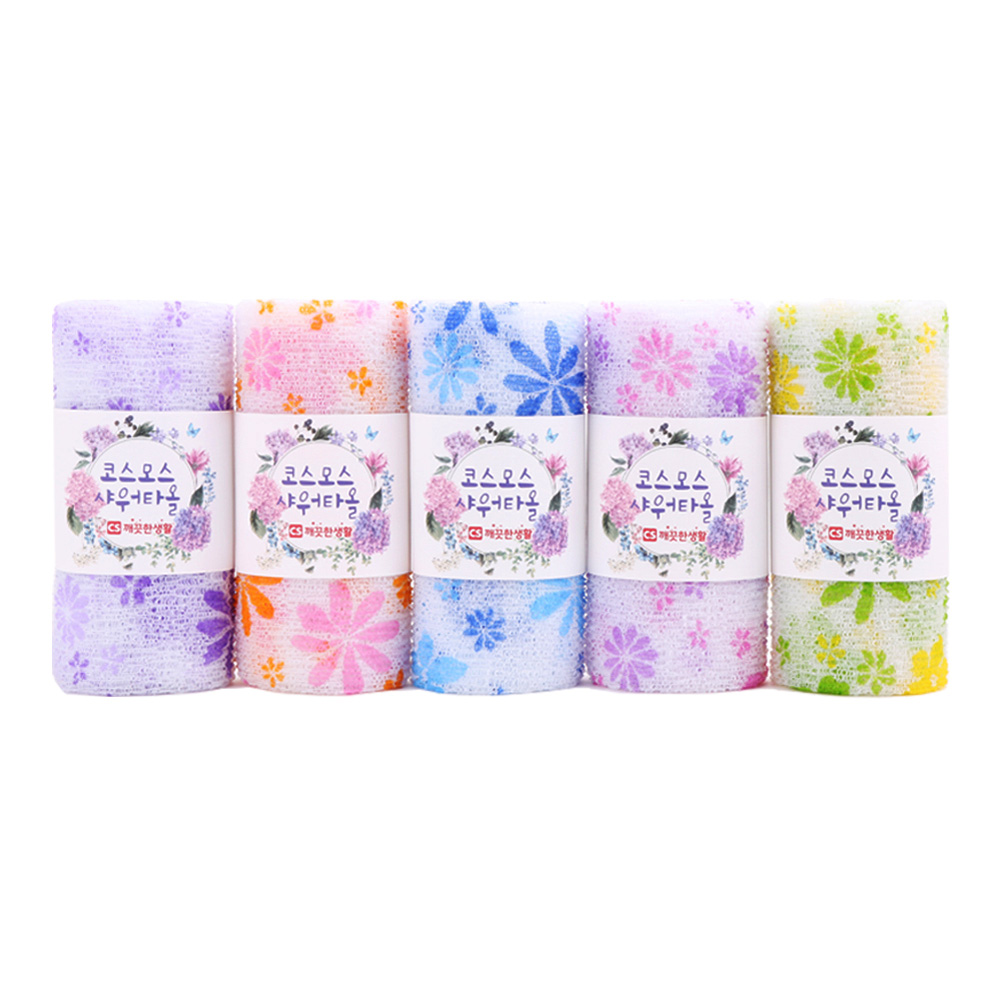 에브리 까슬 코스모스 샤워타올 5개입 1세트, 혼합색상, 5개입, 1개 11,420원