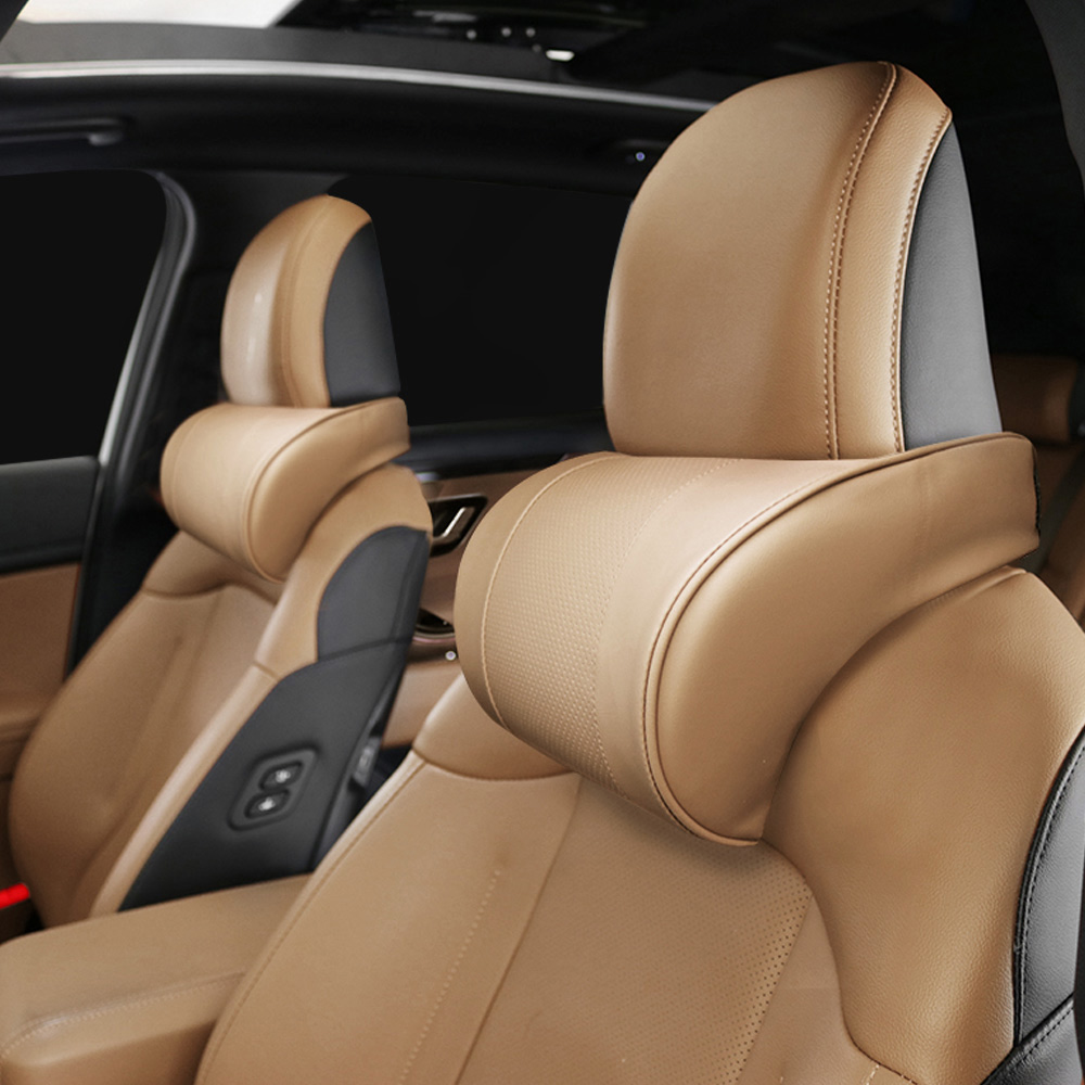 나파 가죽 자동차 목 쿠션 SORONA BMW 벤츠 볼보 차량용, 2개, 리얼넥-프리미엄새들브라운 39,800원