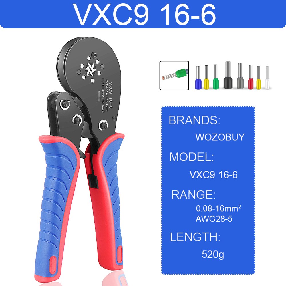관형 터미널 퍼 키트 0 08 16mm /0 25 10mm HSC8 6 4/6 6/16 전기 압착 펜치 클램프 세트 와이어 팁 수공구 35,900원