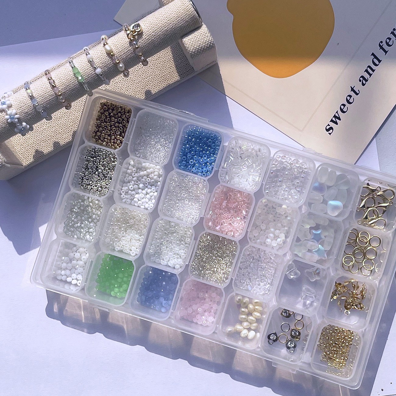 리니팜 올인원 프리미엄 비즈 공예 세트 키링 팔찌 만들기, 트로피컬 테마, 1세트 18,900원