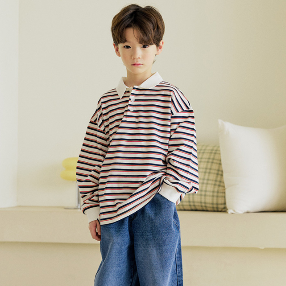 바브키즈 아동용 3색 럭비 카라 티셔츠 23,900원