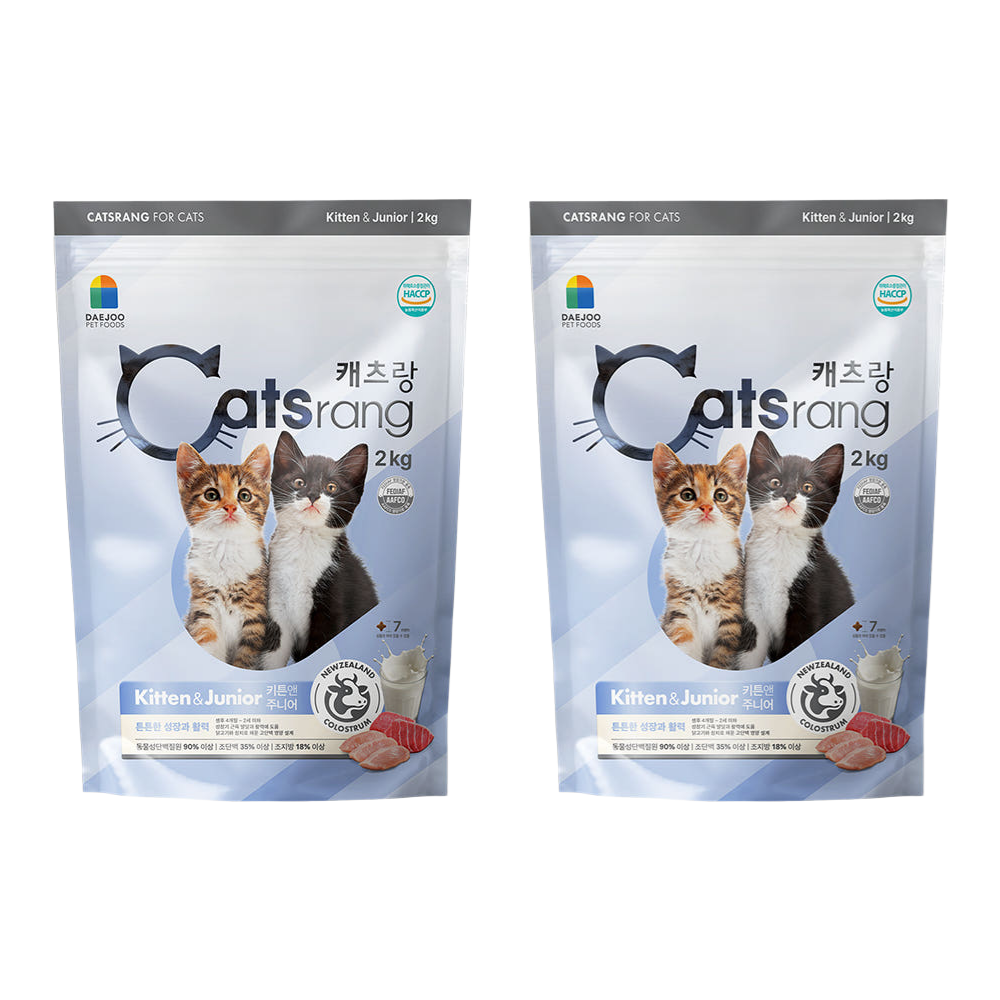 캐츠랑 키튼앤주니어 고양이 사료 키튼 아기고양이 사료, 2포, 2kg, 닭+참치 29,980원