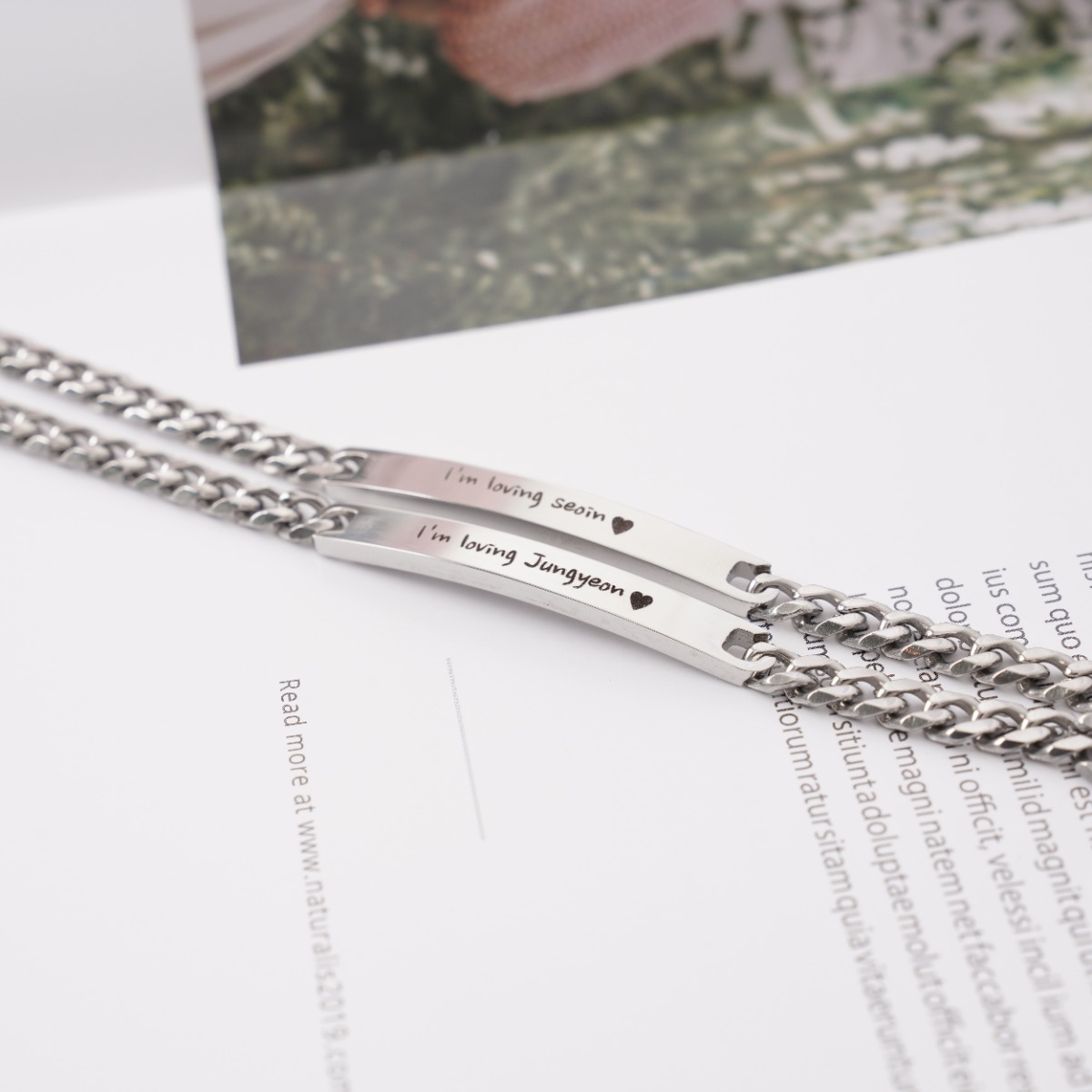 써지컬스틸 CAWAI 이니셜 각인팔찌 치매팔찌 우정 커플팔찌 배회방지 9,100원