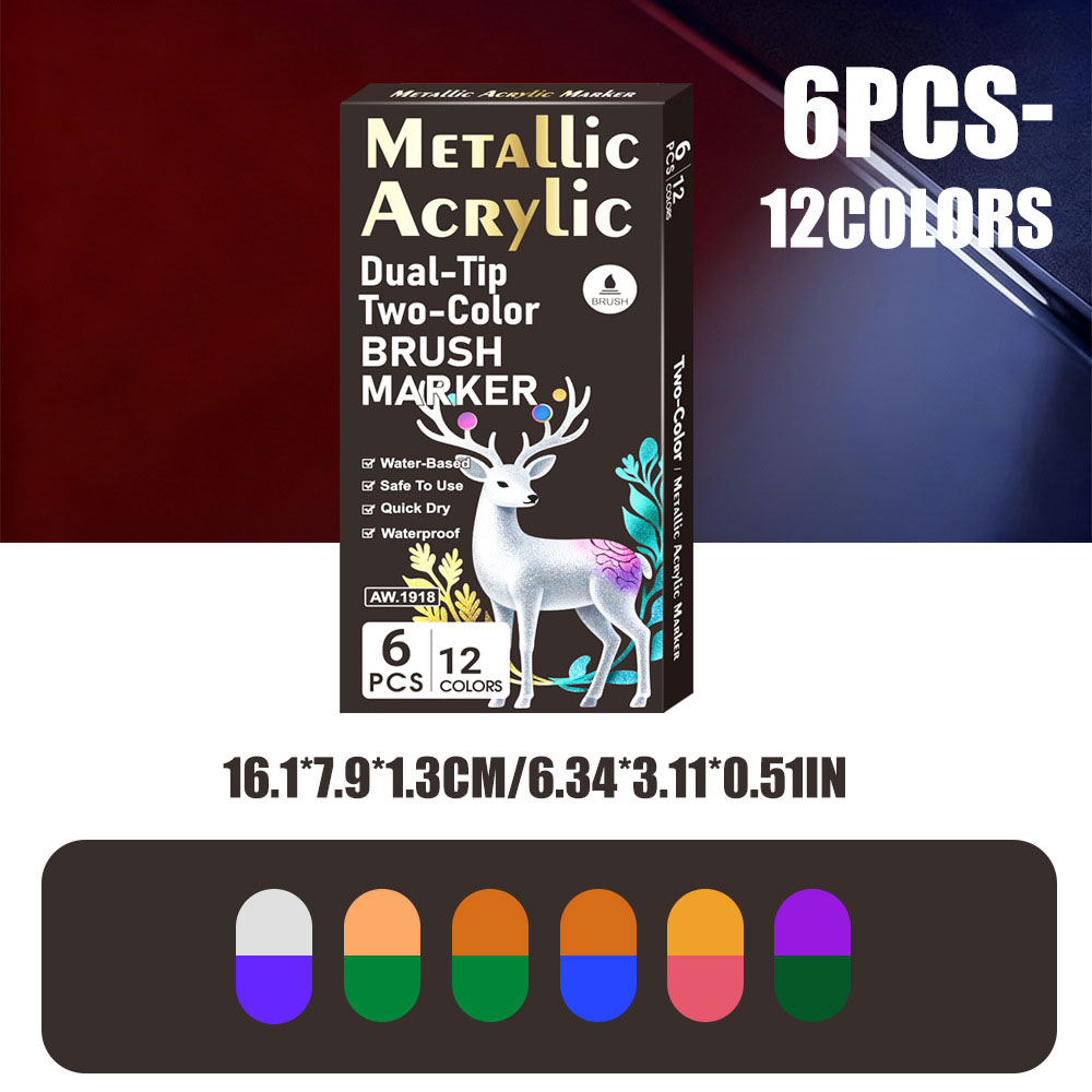 미니플 크로마 듀얼팁 컬러 마카펜 세트, 1세트, 12색 12,800원