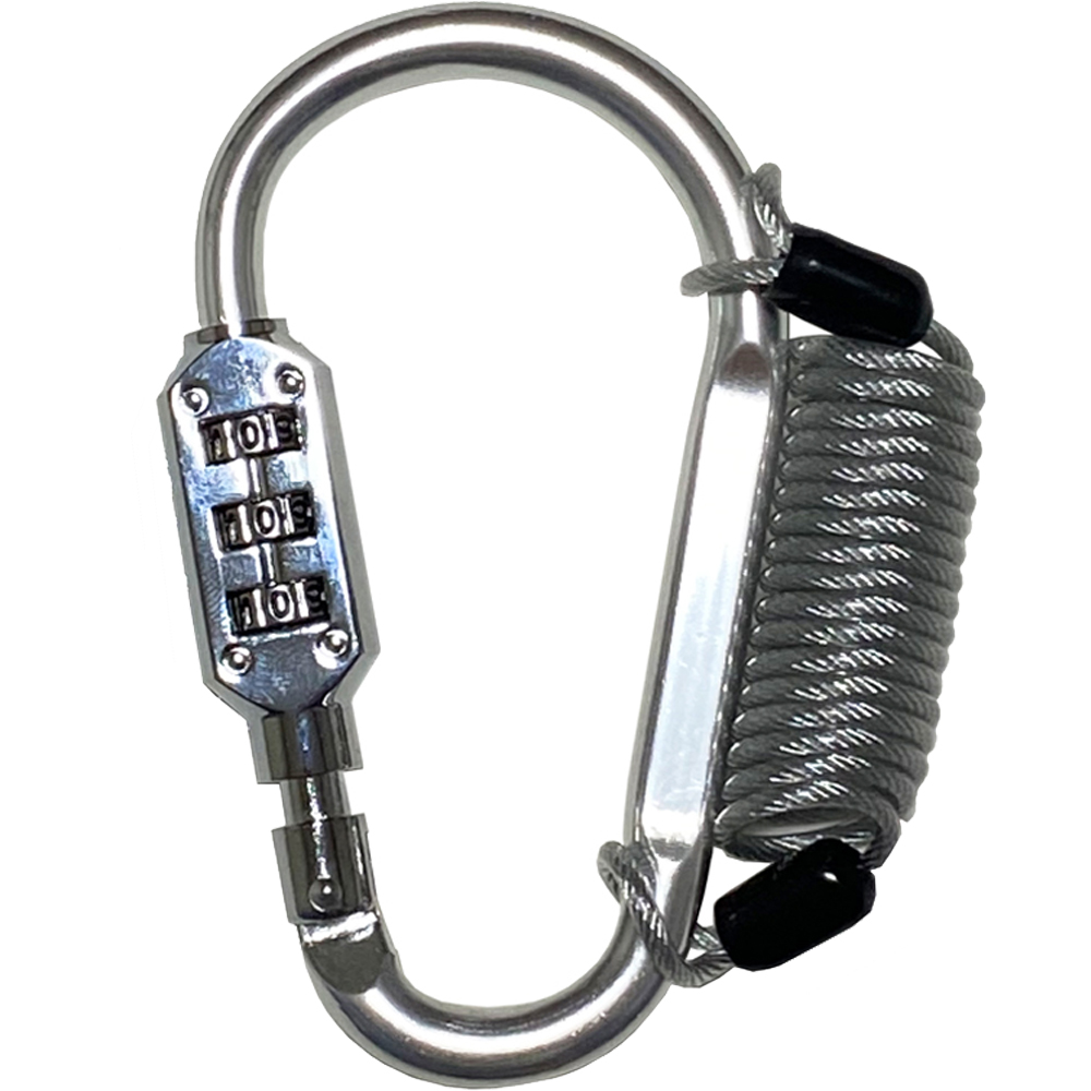 트래블큐브 컬러 카라비너 3다이얼 대형 + 도난방지 코팅 안전케이블 1m 세트 실버 9,380원