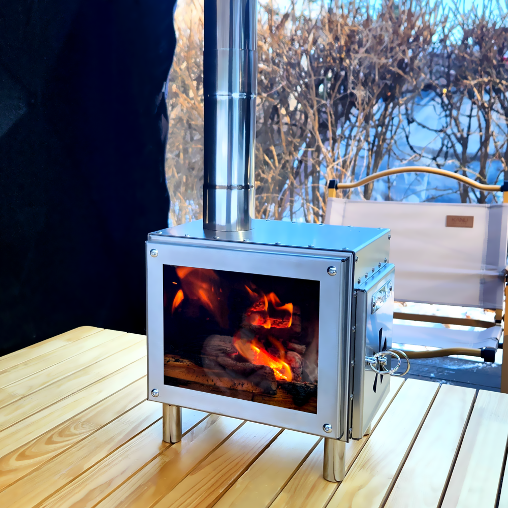 캠프365 화목난로 시그니쳐 포켓/포켓플러스 감성 미니 화목난로 내열강화유리 장착 FO-5 SS 95,000원