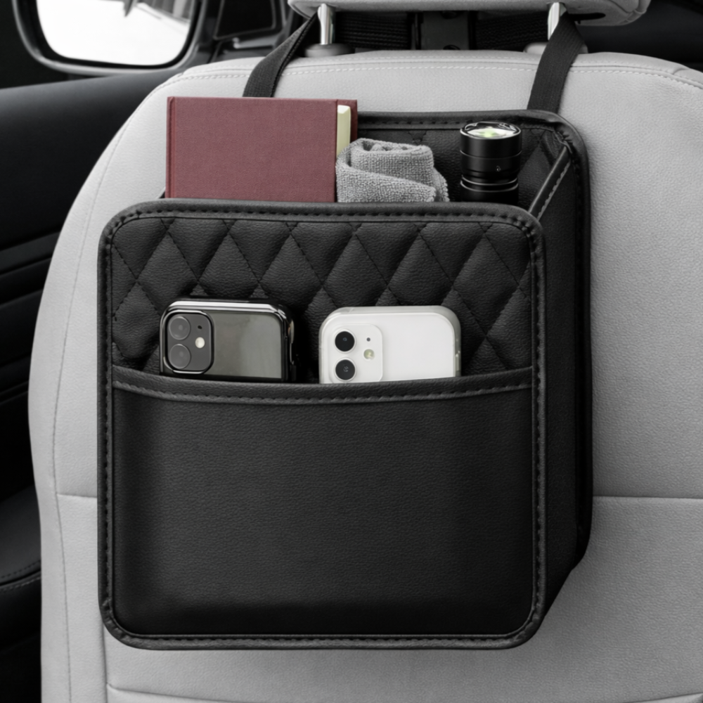 무아랑 넉넉한용량 간단설치 자동차 뒷자석 수납함, 블랙, 1개 11,300원