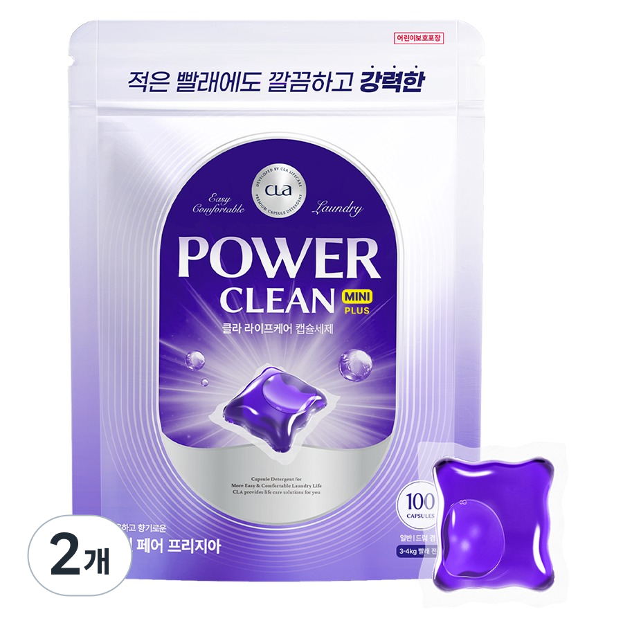 CLA 파워클린 미니 캡슐 세탁세제 스윗 페어 프리지아, 100개입, 2개 17,900원