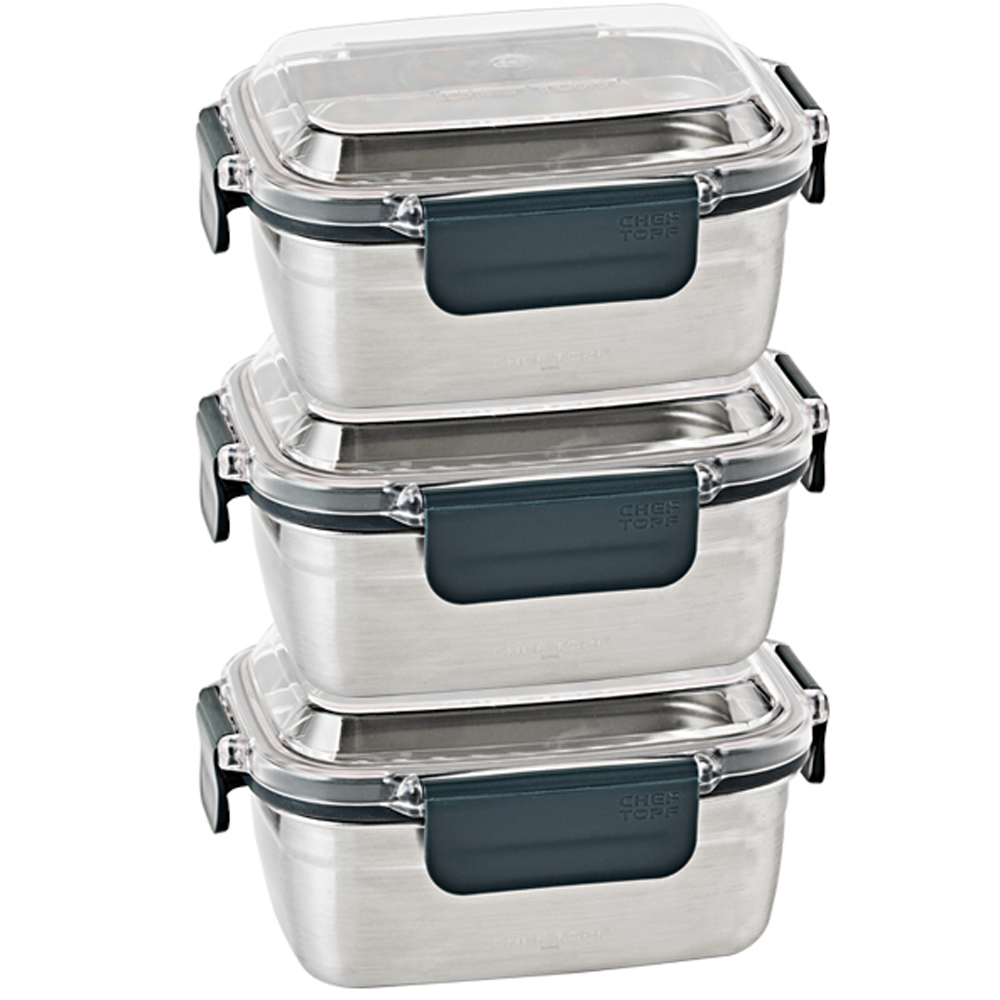 글라스락 클린 스텐 밀폐용기 직사각, 3개, 600ml 18,810원