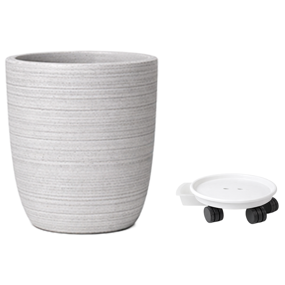 모던레시피 원형 도자기 화분 / 대형 실내 거실 인테리어 029, 1개, 라이트 그레이 텍스쳐 42,900원