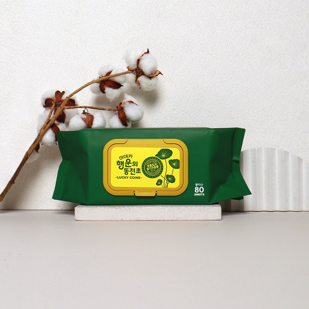 행운의 동전초 물티슈, 1개, 80개입, 70g 7,800원