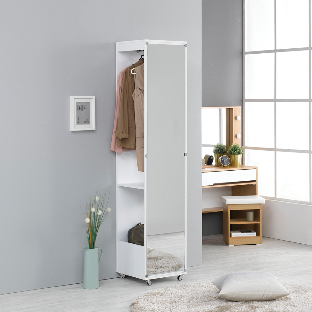 장인가구 피콜로 이동식 전신거울 수납 행거 옷장 66,690원