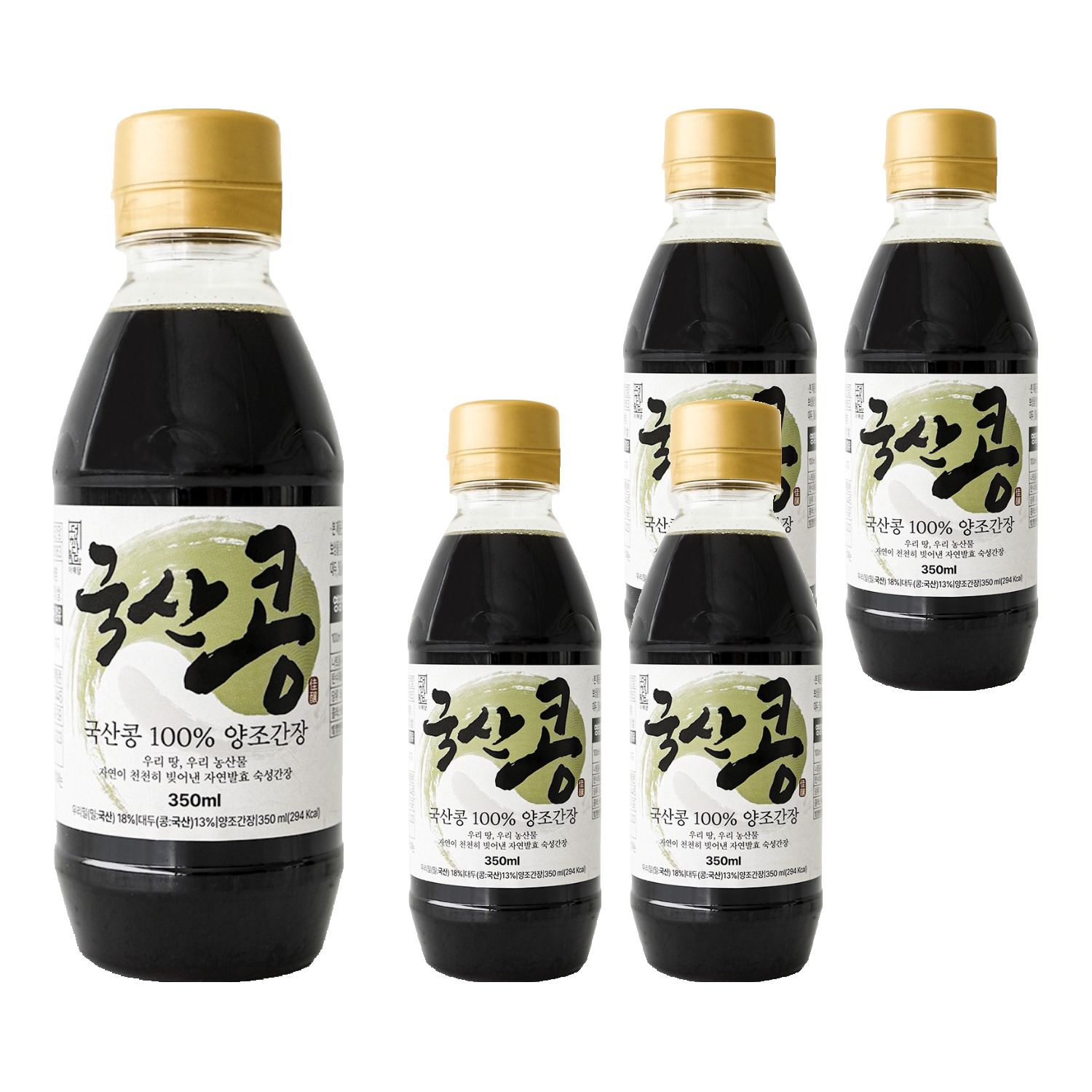 더해담 국산콩 양조간장 100, 5개, 350ml 49,170원