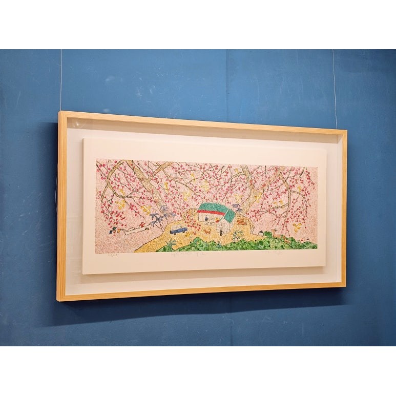 제주 풍경 이왈종 한정판 판화 - 제주 생활의 중도 원목입체액자 거실 현관 병원 홈인테리어 2,600,000원