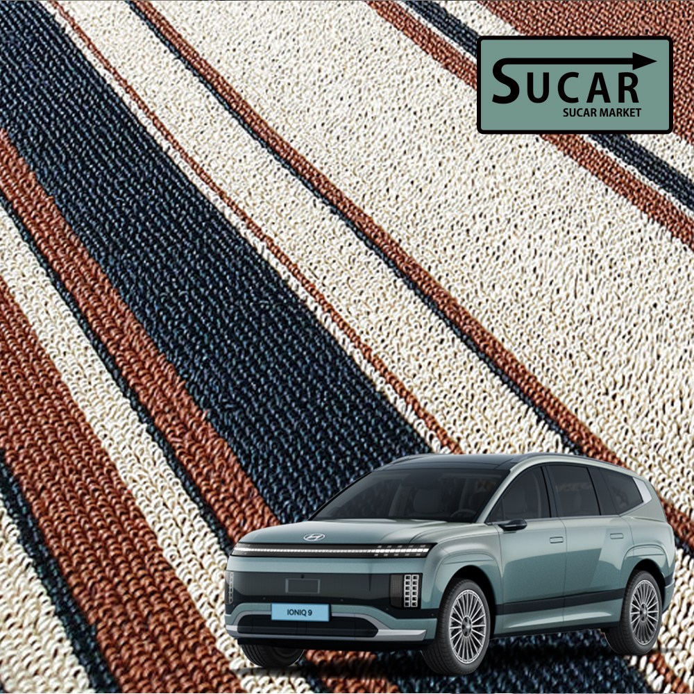 카구차 2025 아이오닉9 스트라이프 뉴 코일매트 슬림핏 자동차 카매트 6인승 제작 1+2열+3열, 스트라이프(브라운), 아이오닉9_6인승 기본 102,900원