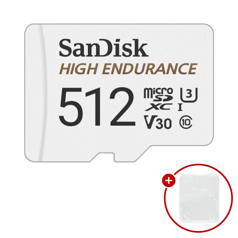 샌디스크 마이크로SD카드 High Endurance 하이엔듀런스 SDSQQNR-512GB + SD카드 케이스 165,000원