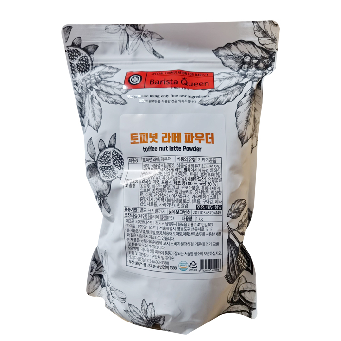 바리스타퀸 토피넛 라떼 파우더, 1kg, 1개입, 1개 12,000원