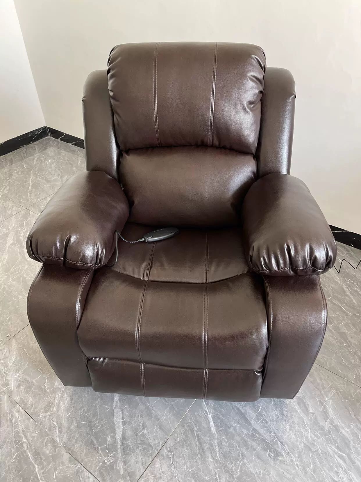 네일샵 전동 리클라이너 1인용 높이조절 소파 안락 의자 쇼파 가죽소파 1인쇼파 1인소파 1인용소파 1인리클라이너, 다크 통기성 가죽 382,100원