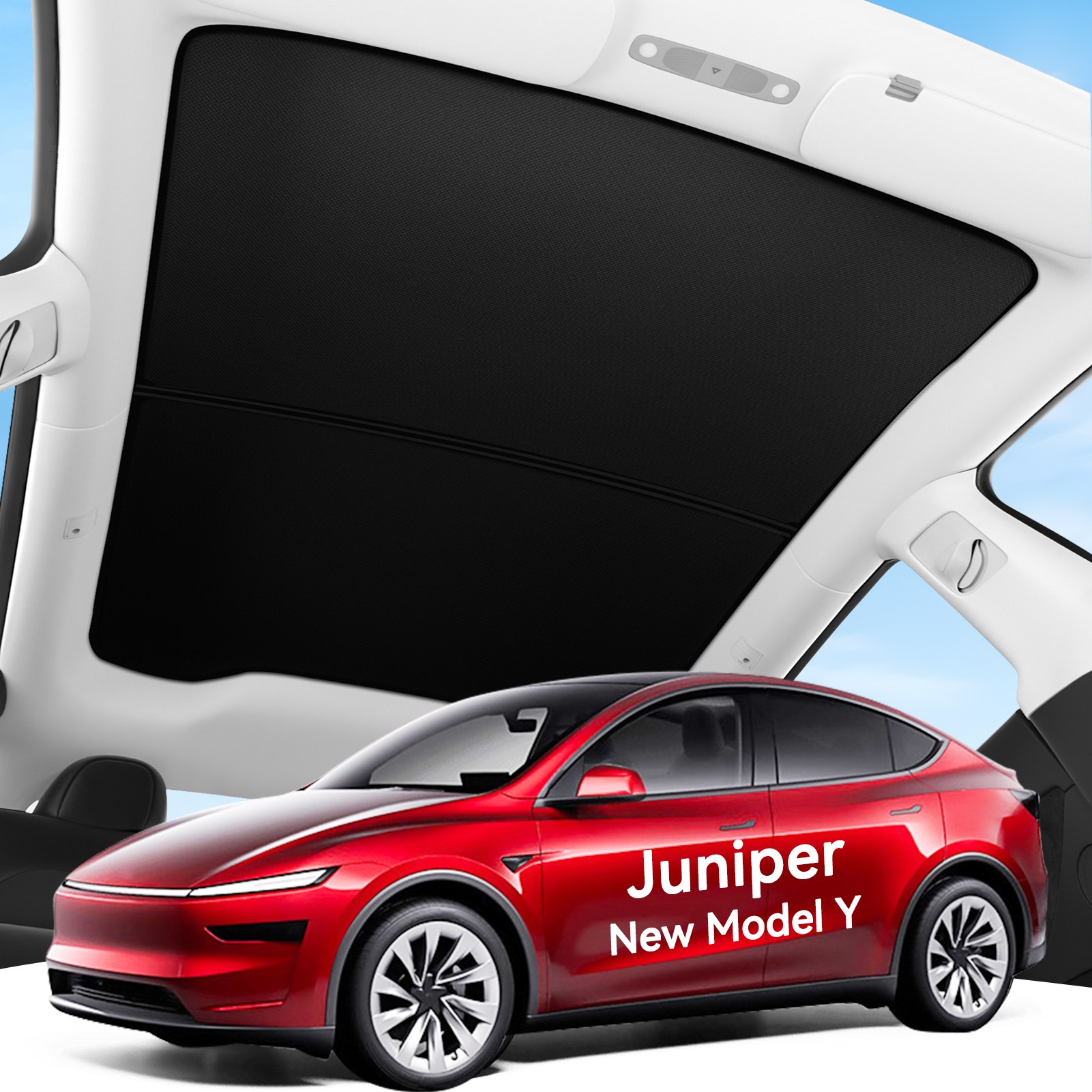 Vihimai 테슬라 모델Y 주니퍼 모델3 하이랜드 전용 썬루프 선쉐이드 (고온 및 자외선 차단, 프리미엄 방열 소재, 간편 설치), 1세트, 그래핀 소재 블랙 45,000원