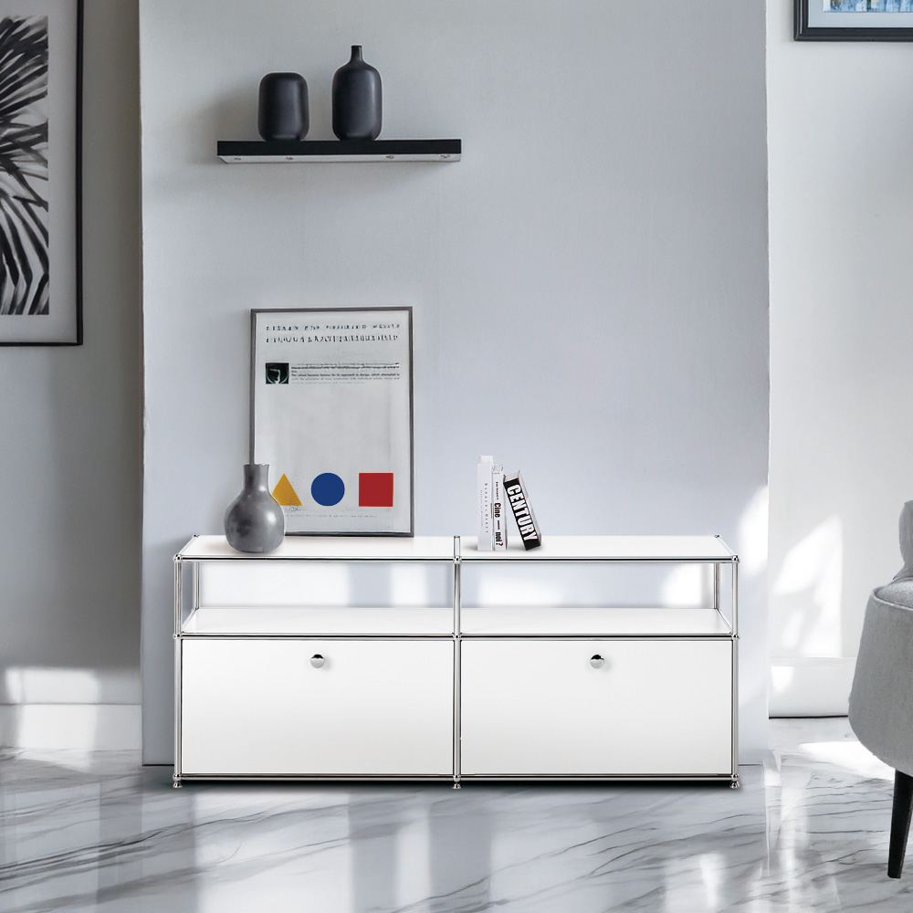 이가페 미드센츄리 모듈거실장 듀오 2x2 플로어 수납장 방문설치, 화이트 680,000원