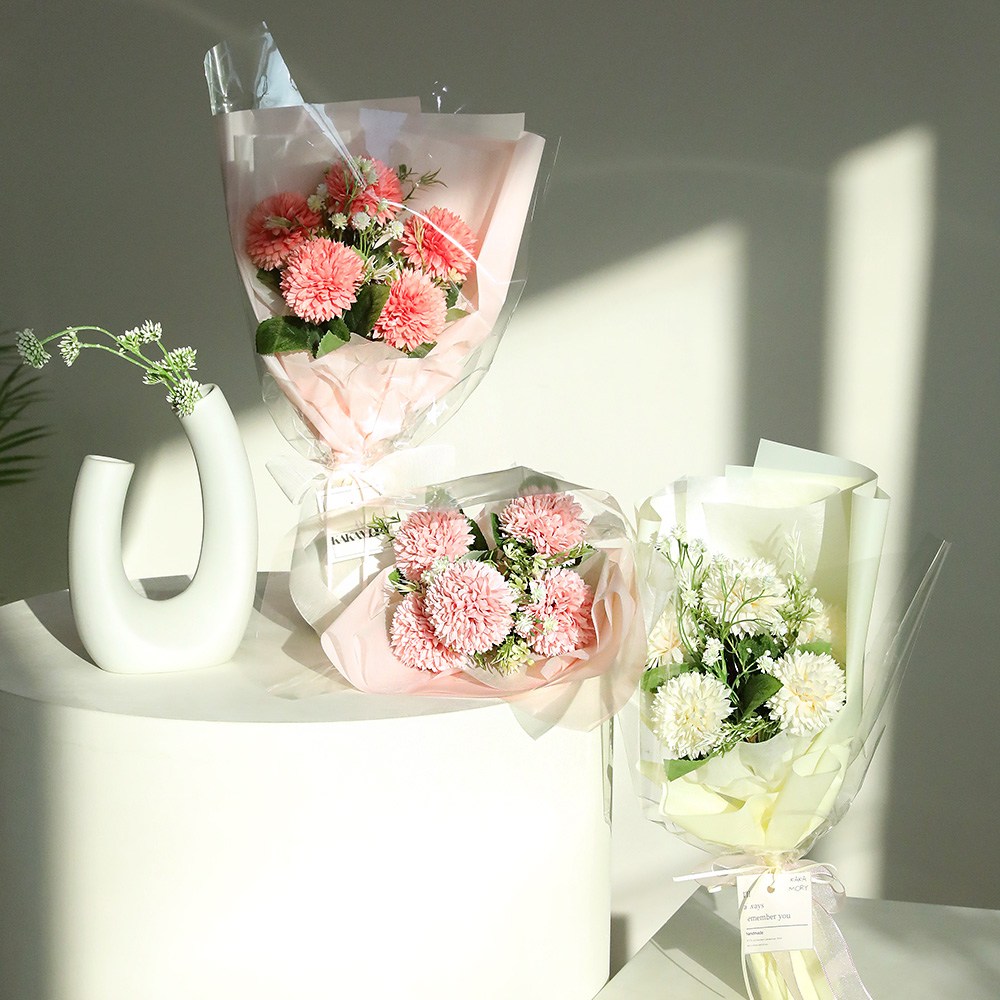 핸드메이드 파스텔알리움 조화 미디움 꽃다발 납골당 꾸미기 퐁퐁 국화, 파스텔알리움 미디움 꽃다발 코랄, 1개 9,900원