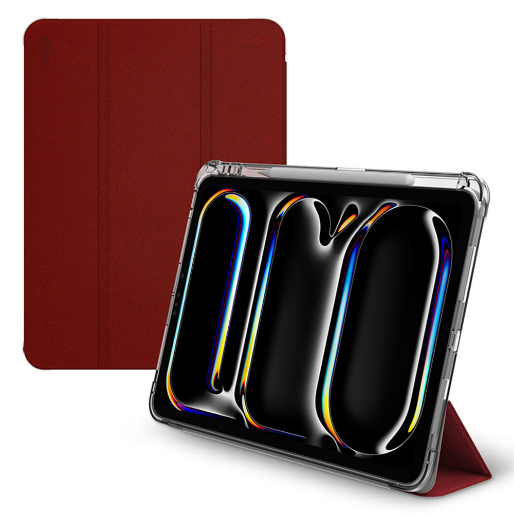 랩씨 태블릿PC 클리어 스마트커버 펜슬 수납 슬림핏 케이스, 사피아노 레드 14,900원