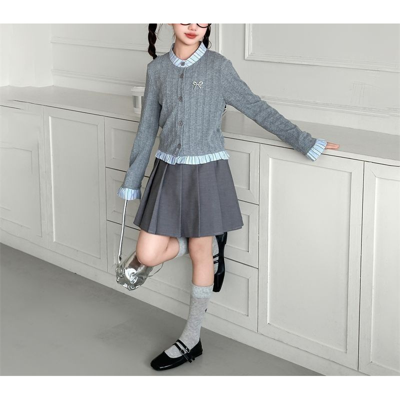 해피유통어린이 가을 겨울 니트 재킷과 주름 치마 패셔너블 세트14세 이상XG03 34,050원